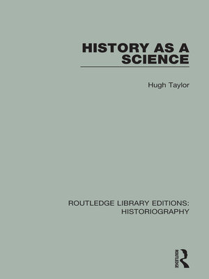 cover image of History As a Science